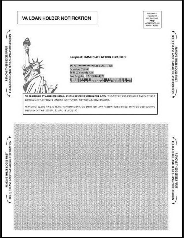 VA Streamline Mortgage Mailer
