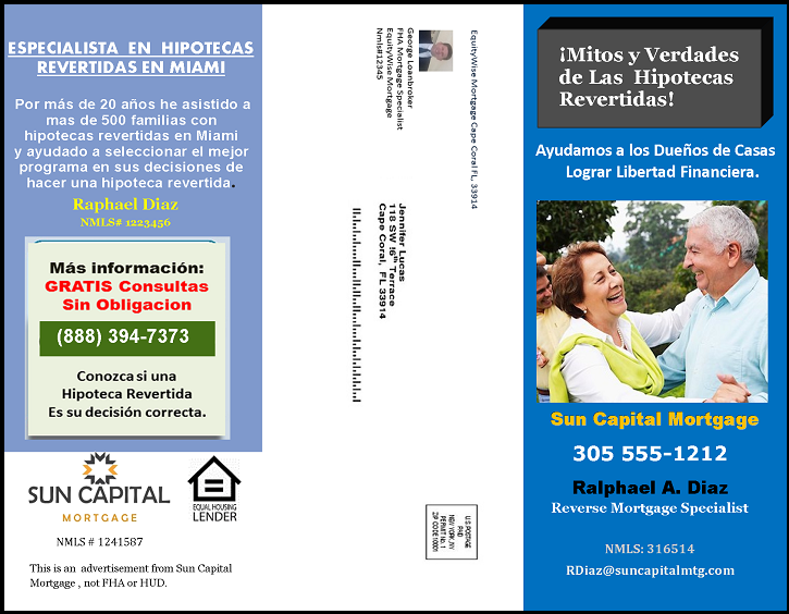 Spanish Reverse Mortgage marketing brochure