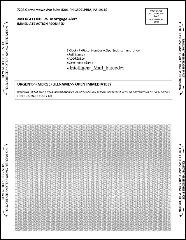 Loan Modification Mortgage Mailer